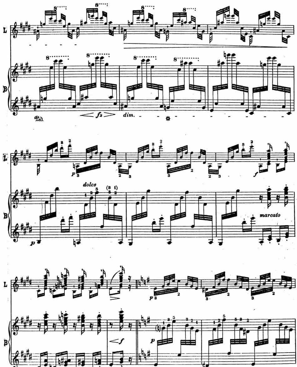 6首帕格尼尼大练习曲（Arpeggio Etude Nr.4） 钢琴乐谱_第2张
