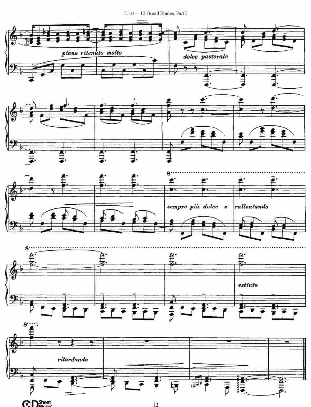 12 Grand Etudes S.137（12首华丽的练习曲·3） 钢琴乐谱_第5张