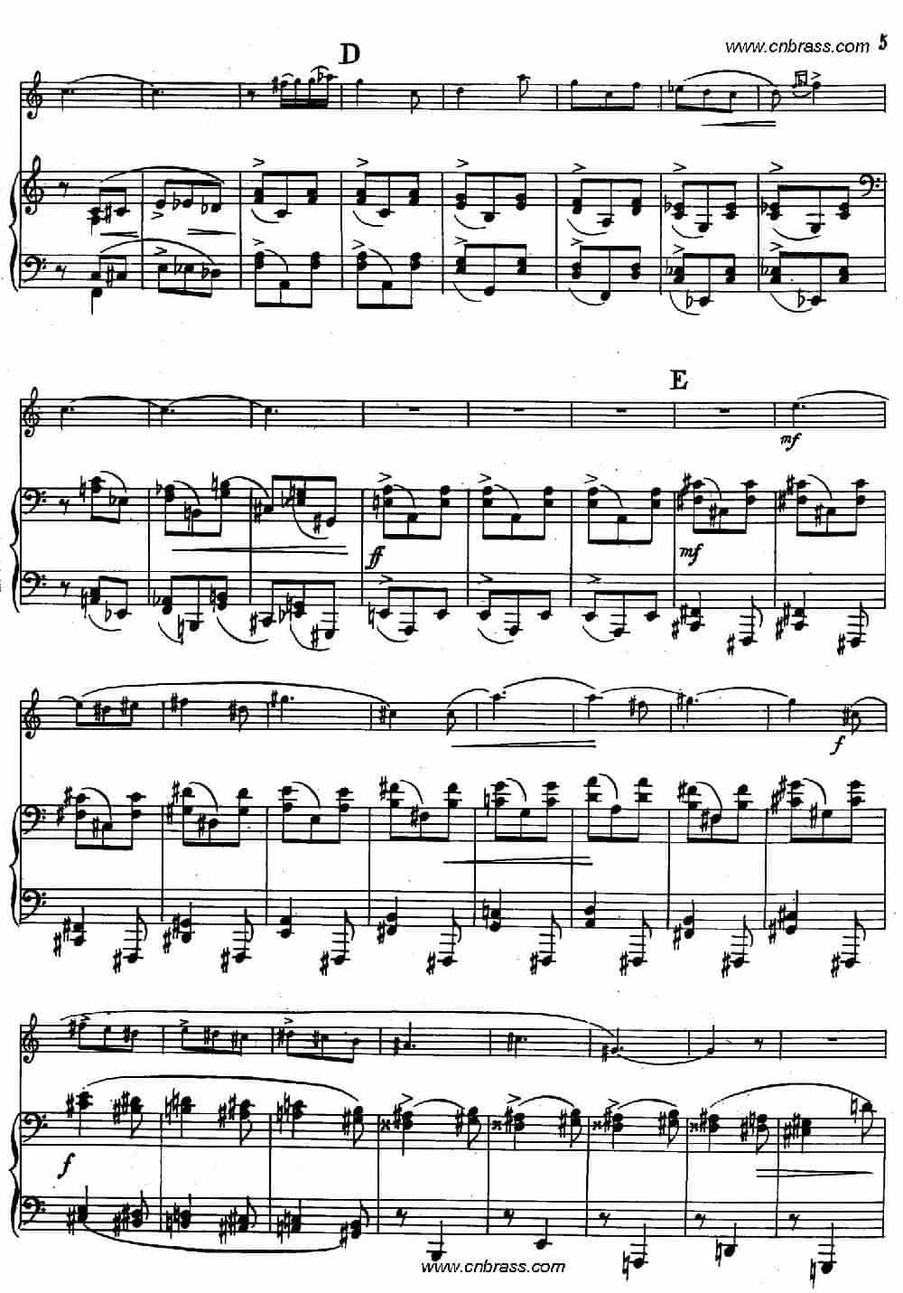 亨德米斯-奏鸣曲（圆号+钢琴） 铜管乐器谱_第4张
