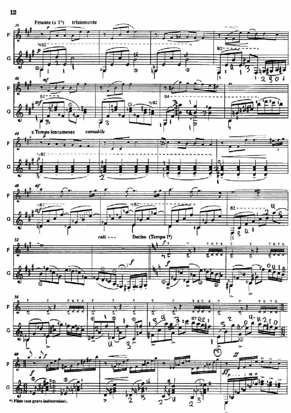 Histoire du Tango：3、Nightclub 1960（长笛+吉他） 长笛乐谱_第3张