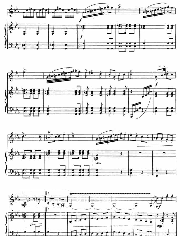 向往（曲笛+钢琴） 笛箫乐谱_第9张