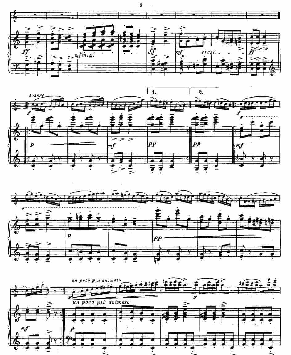 Fantaisies nationales. Op. 59, 6. （长笛+钢琴伴奏） 长笛乐谱_第7张