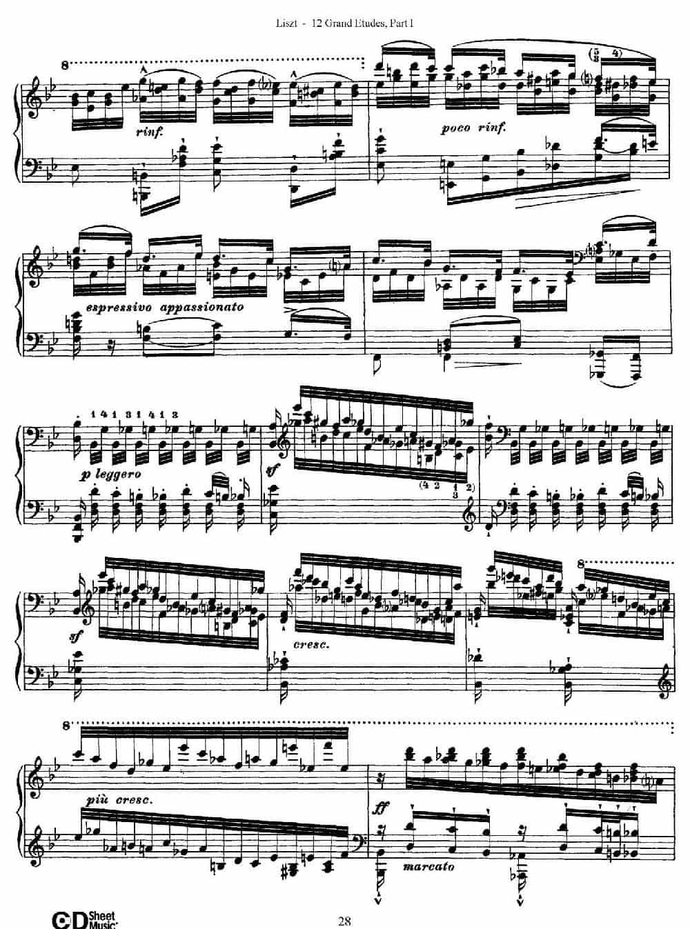 12 Grand Etudes S.137（12首华丽的练习曲·5） 钢琴乐谱_第4张