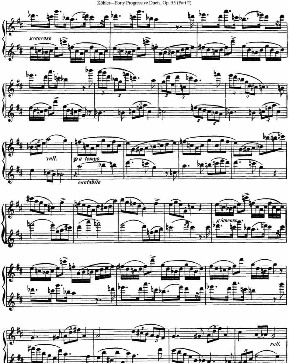 柯勒40首长笛提高练习曲OP.55（二重奏）（NO.13） 长笛乐谱_第9张