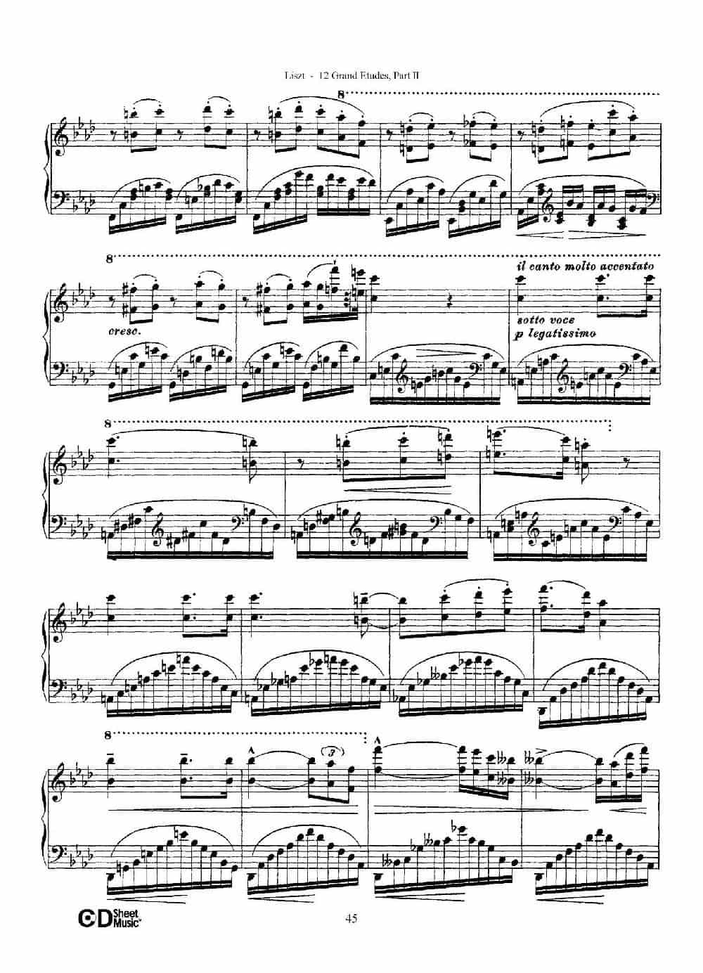 12 Grand Etudes S.137（12首华丽的练习曲·10） 钢琴乐谱_第7张