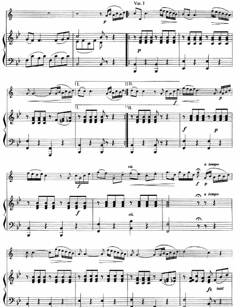 主题变奏曲（小号+钢琴伴奏） 铜管乐器谱_第4张