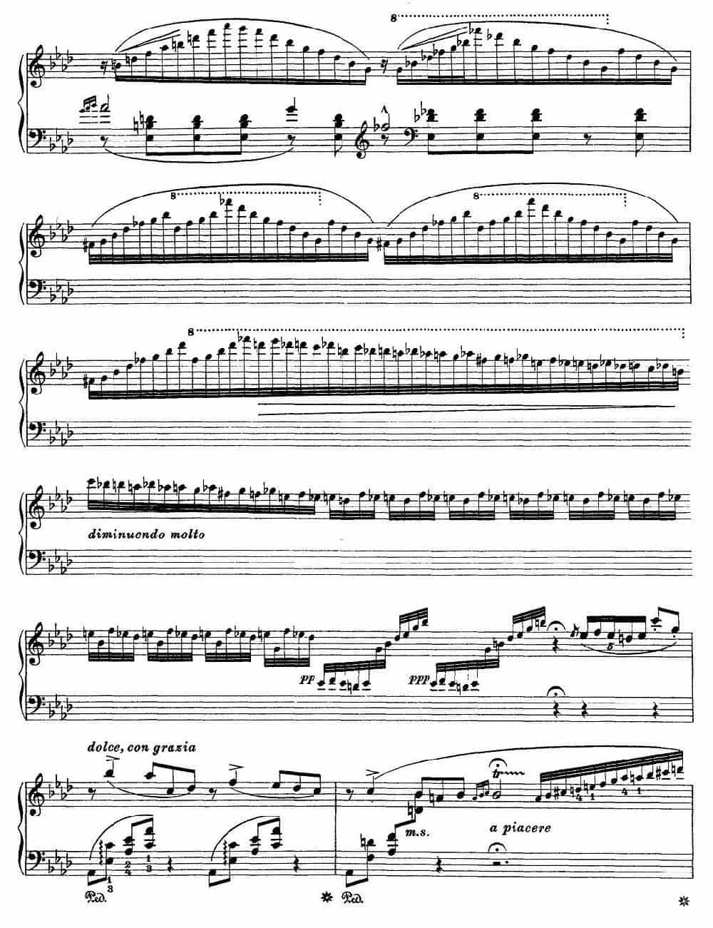 12首超级技巧练习曲：Ricordanza（回忆） 钢琴乐谱_第5张