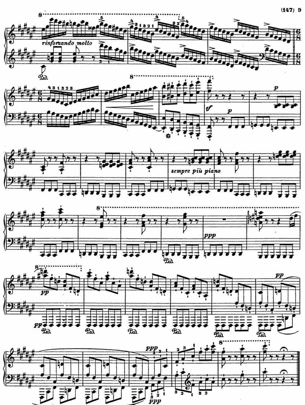 李斯特音乐会练习曲 S145（1 S145 森林的呼啸 Waldesrauschen） 钢琴乐谱_第8张