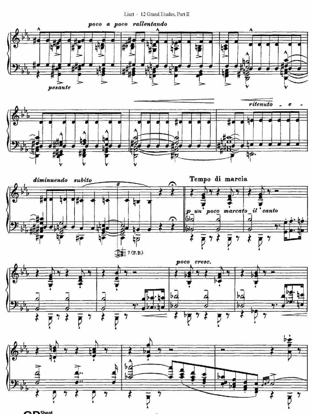 12 Grand Etudes S.137（12首华丽的练习曲·7） 钢琴乐谱_第3张