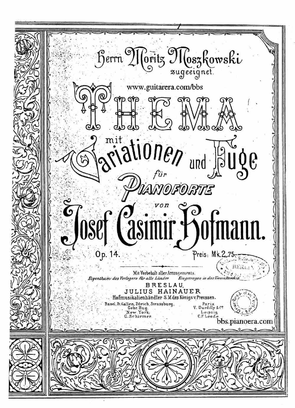 Theme with Variations and Fugue in F Major Op.14 （F大调主题变奏与赋格） 钢琴乐谱_第1张