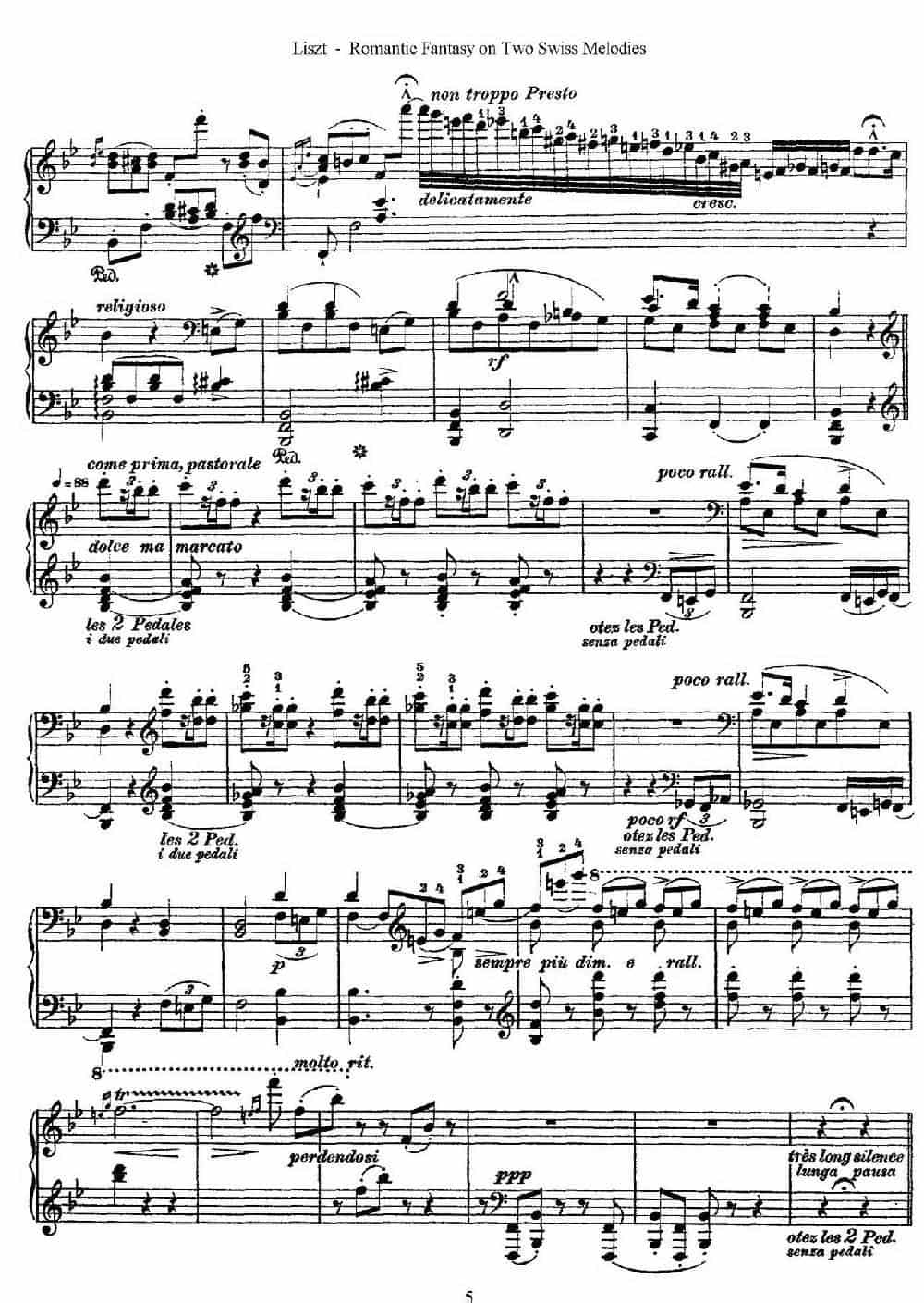 Romantic Fantasy on 2 Swiss Melodies Op.5(浪漫幻想曲) 钢琴乐谱_第5张