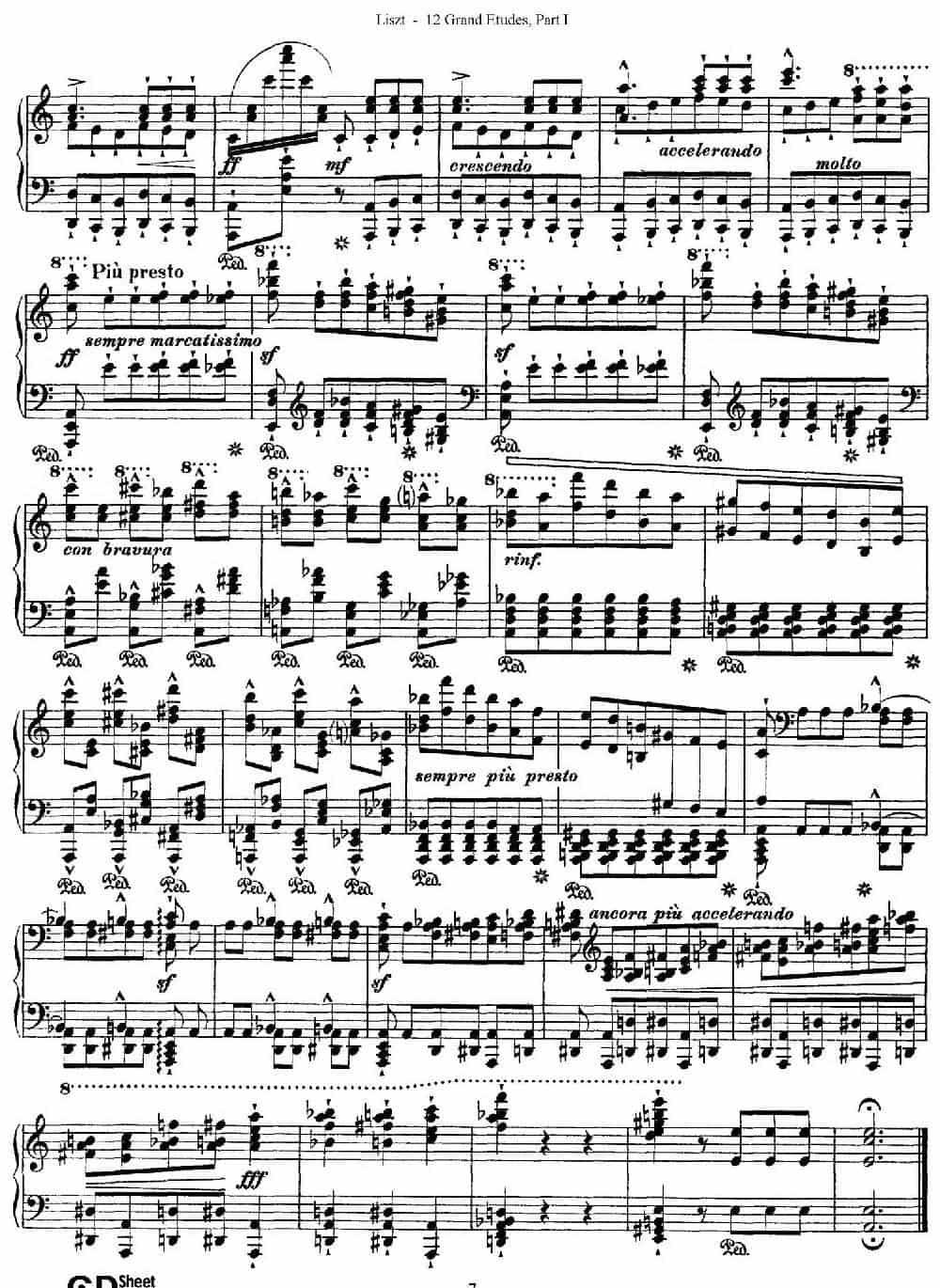 12 Grand Etudes S.137（12首华丽的练习曲·2） 钢琴乐谱_第5张
