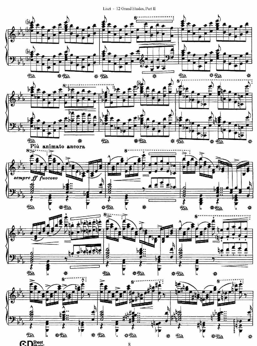 12 Grand Etudes S.137（12首华丽的练习曲·7） 钢琴乐谱_第8张