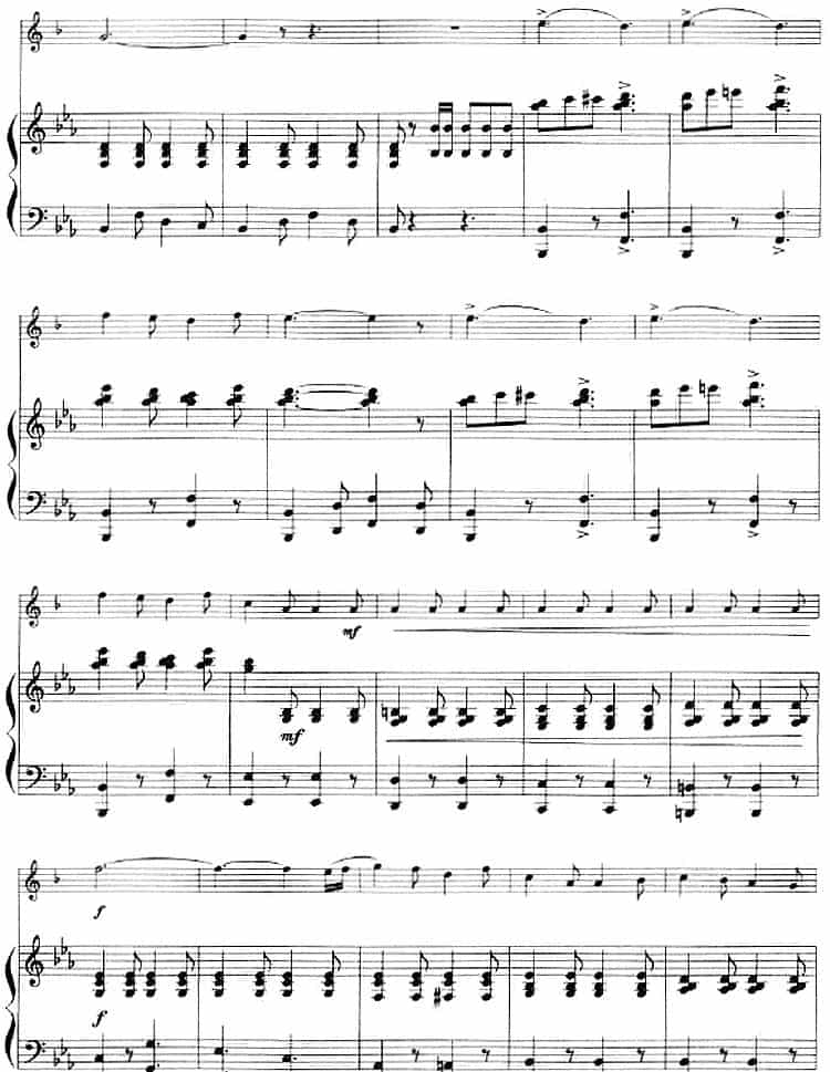 变奏曲（意大利民歌主题、小号+钢琴伴奏） 铜管乐器谱_第4张