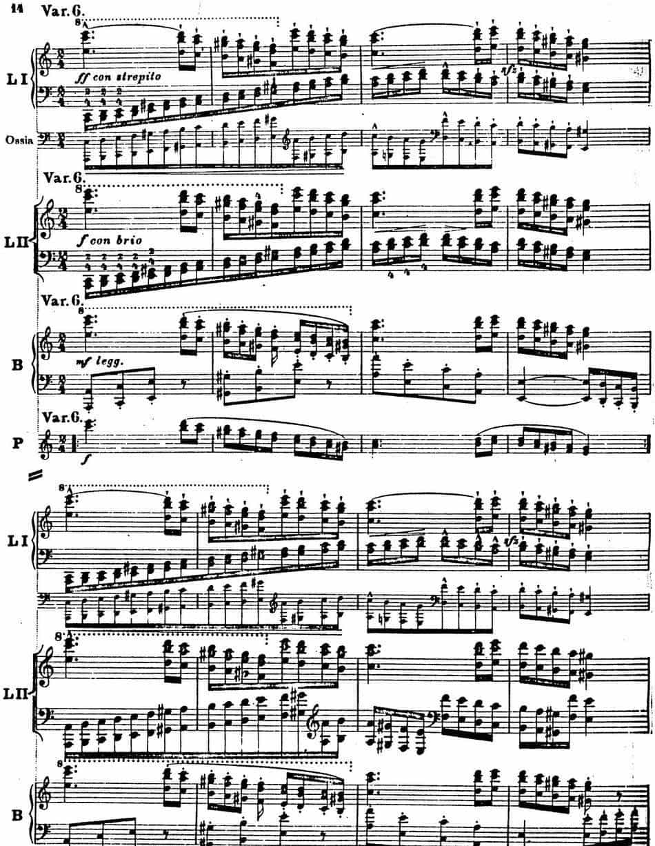 6首帕格尼尼大练习曲（Thema mit Variationen Etude Nr.6） 钢琴乐谱_第14张