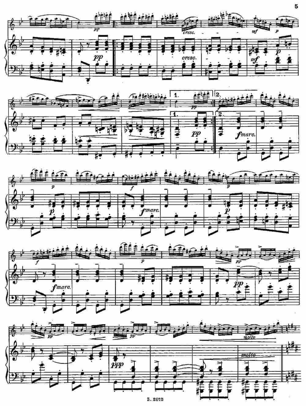 Die Mühle（Op.55 No.4）（长笛+钢琴伴奏） 长笛乐谱_第3张