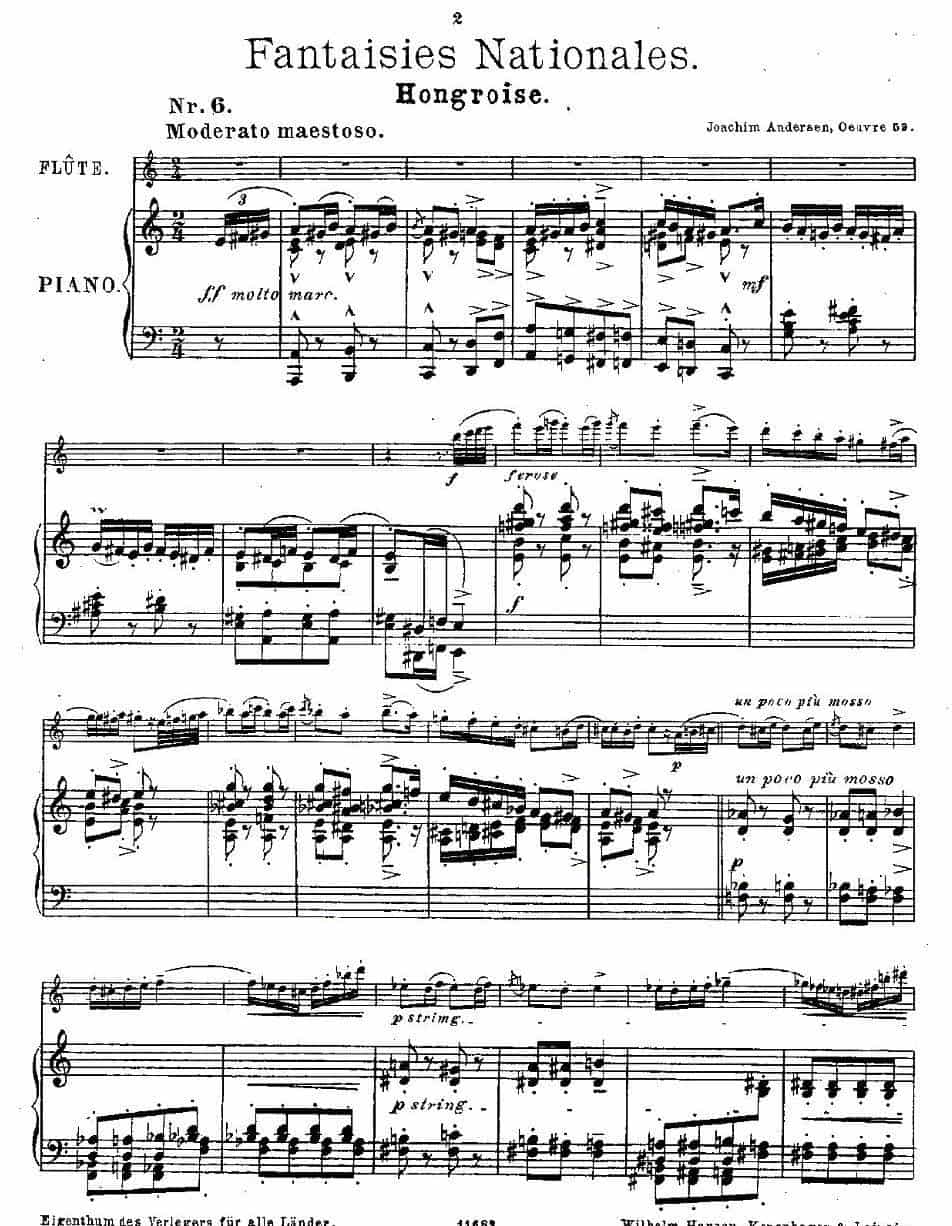 Fantaisies nationales. Op. 59, 6. （长笛+钢琴伴奏） 长笛乐谱_第1张