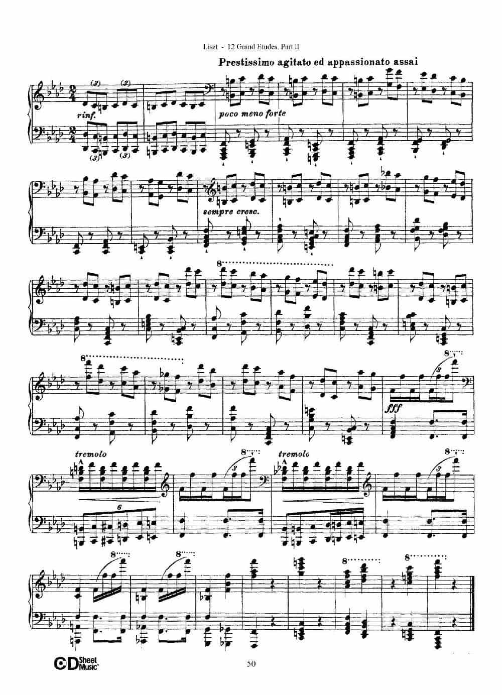 12 Grand Etudes S.137（12首华丽的练习曲·10） 钢琴乐谱_第12张