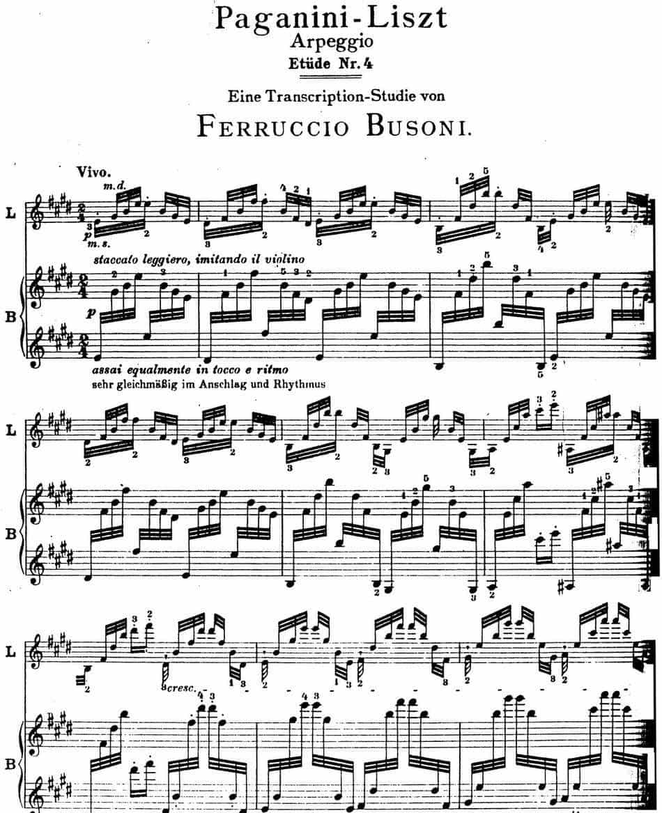 6首帕格尼尼大练习曲（Arpeggio Etude Nr.4） 钢琴乐谱_第1张