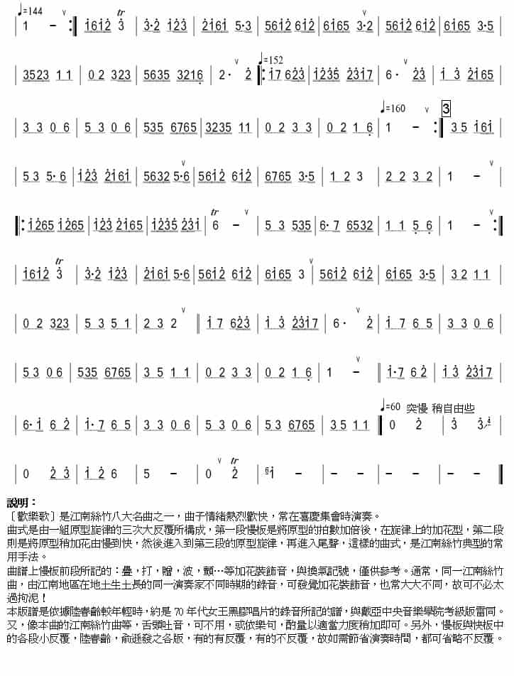 欢乐歌 笛箫乐谱_第8张