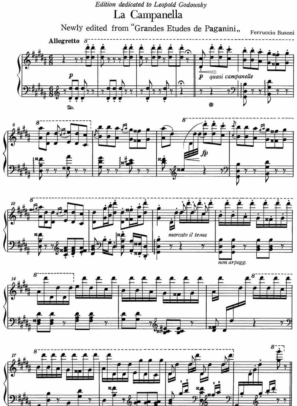 6首帕格尼尼大练习曲（La Campanella） 钢琴乐谱_第1张