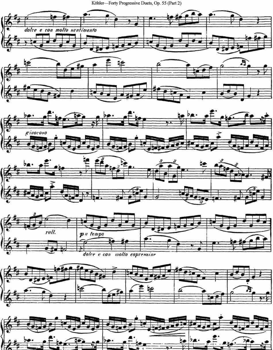 柯勒40首长笛提高练习曲OP.55（二重奏）（NO.13） 长笛乐谱_第3张