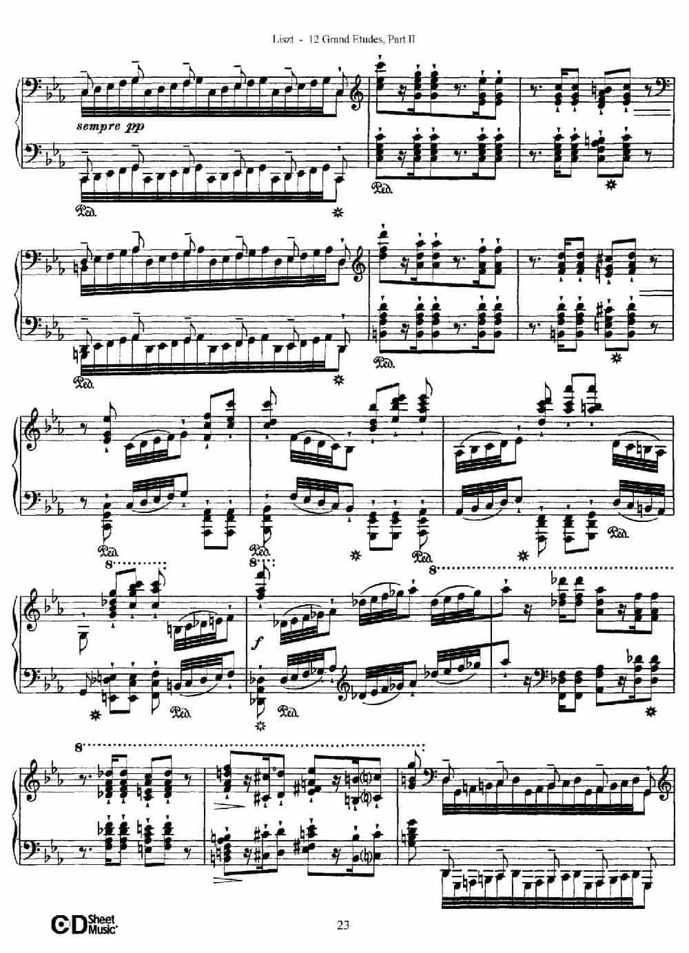 12 Grand Etudes S.137（12首华丽的练习曲·8） 钢琴乐谱_第13张