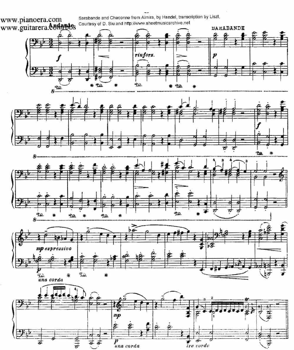 Sarabande & Chaconne（萨拉班德和恰空） 钢琴乐谱_第1张