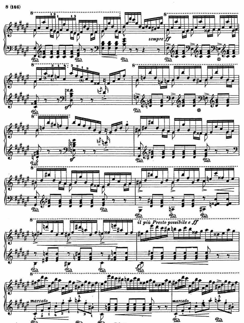 李斯特音乐会练习曲 S145（1 S145 森林的呼啸 Waldesrauschen） 钢琴乐谱_第7张