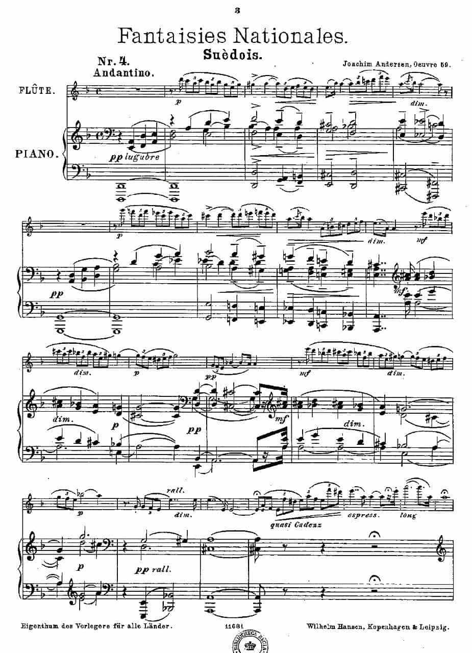 Fantaisies nationales. Op. 59, 4. （长笛+钢琴伴奏） 长笛乐谱_第1张