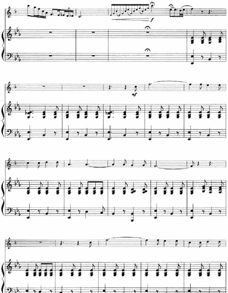 变奏曲（意大利民歌主题、小号+钢琴伴奏） 铜管乐器谱_第2张