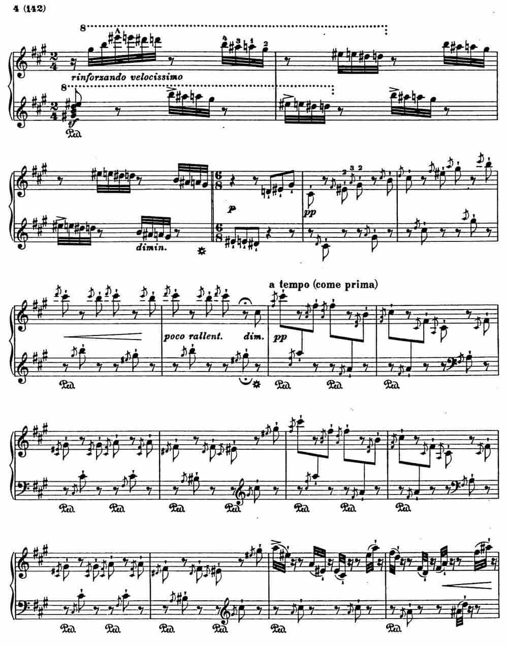 李斯特音乐会练习曲 S145（1 S145 森林的呼啸 Waldesrauschen） 钢琴乐谱_第3张