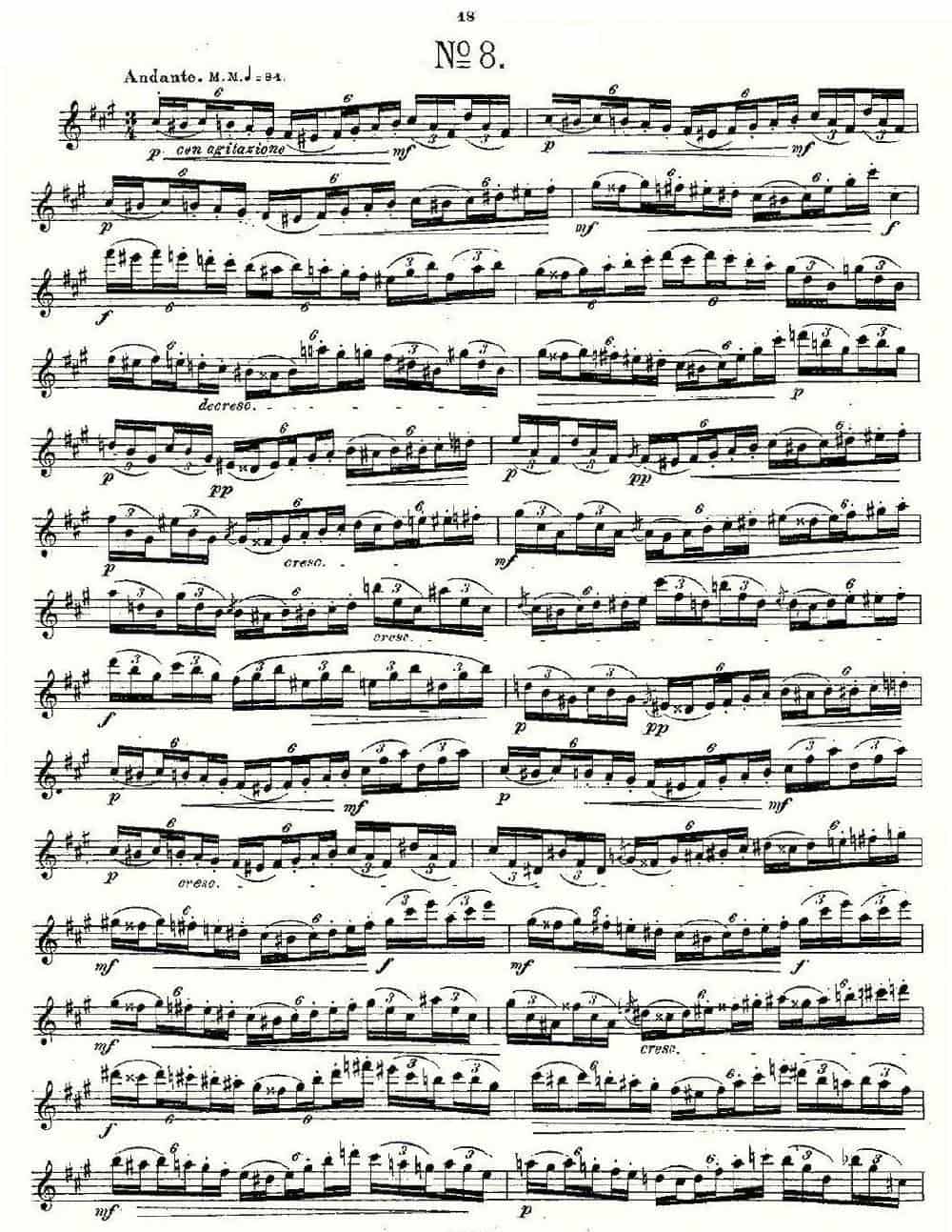 24首长笛练习曲 Op.15 之6—10 长笛乐谱_第6张