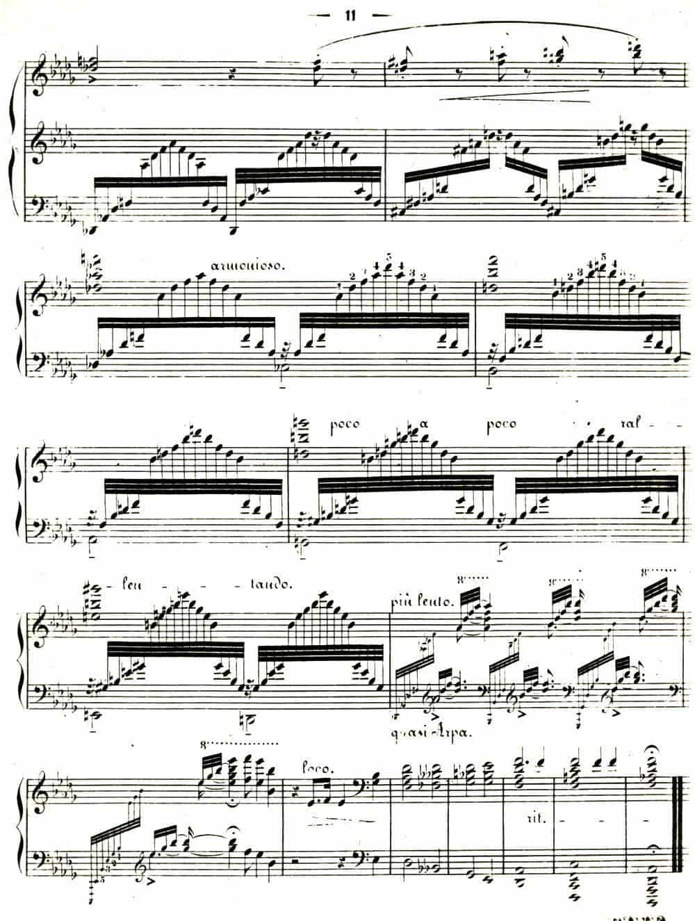 李斯特音乐会练习曲&nbsp;S144（3 叹息 降D大调 S144 Un sospiro Db major） 钢琴乐谱_第9张