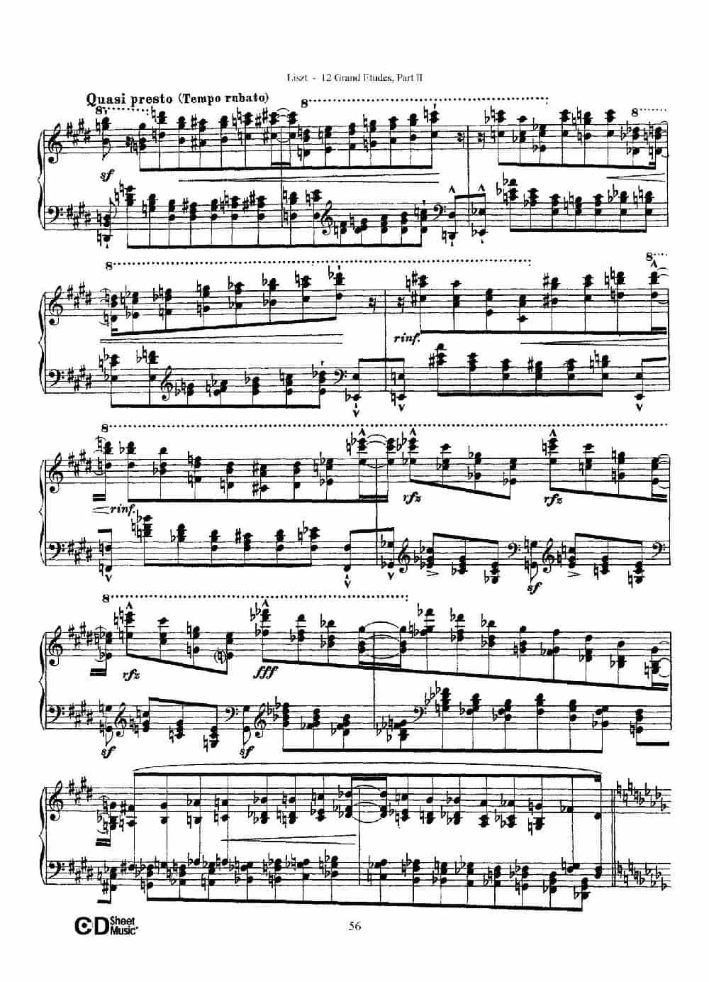 12 Grand Etudes S.137（12首华丽的练习曲·11） 钢琴乐谱_第6张