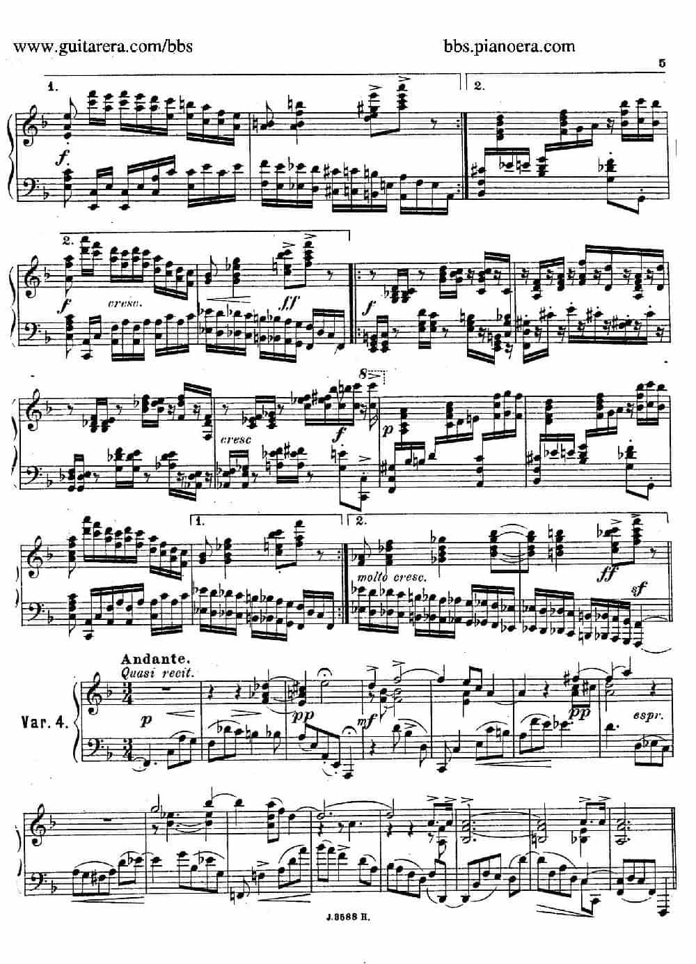Theme with Variations and Fugue in F Major Op.14 （F大调主题变奏与赋格） 钢琴乐谱_第5张