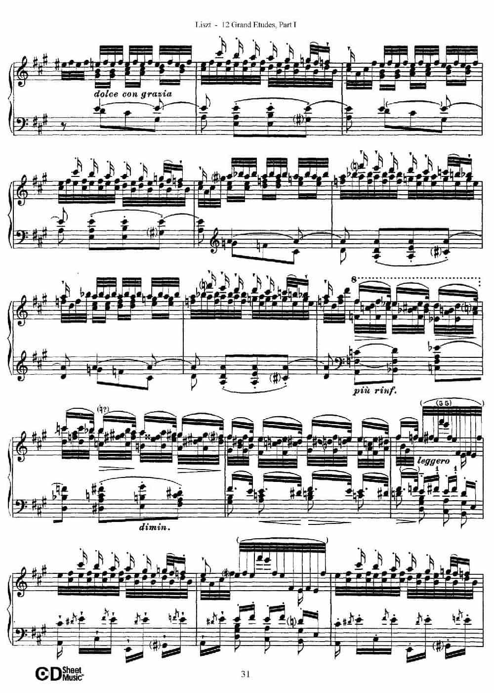 12 Grand Etudes S.137（12首华丽的练习曲·5） 钢琴乐谱_第7张