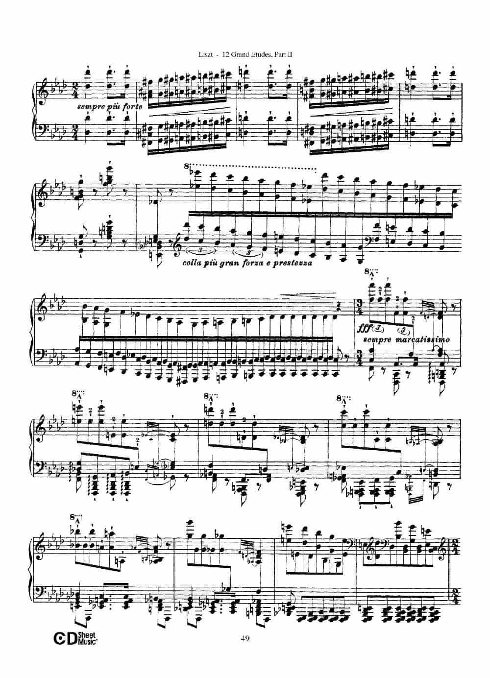 12 Grand Etudes S.137（12首华丽的练习曲·10） 钢琴乐谱_第11张