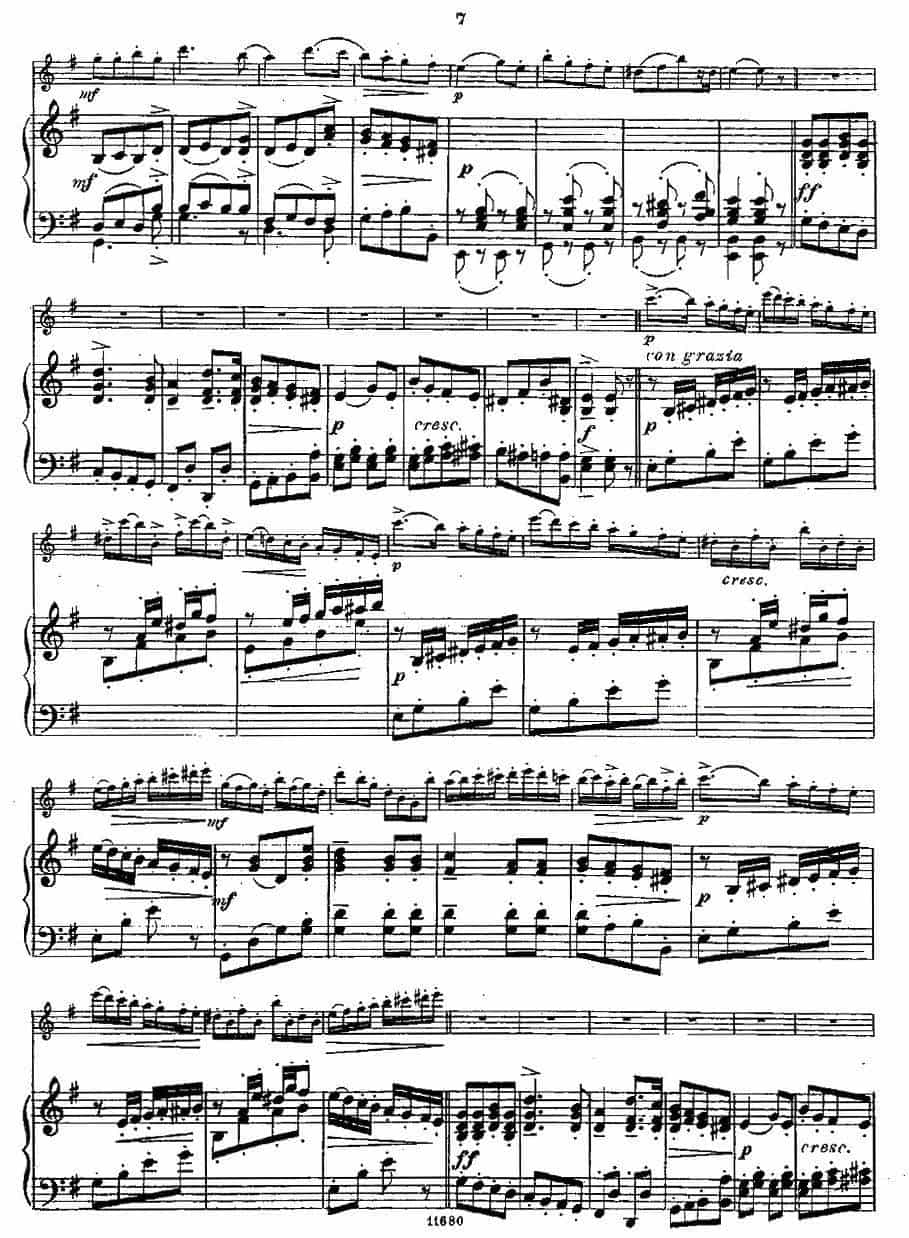 Fantaisies nationales. Op. 59, 3. （长笛+钢琴伴奏） 长笛乐谱_第6张