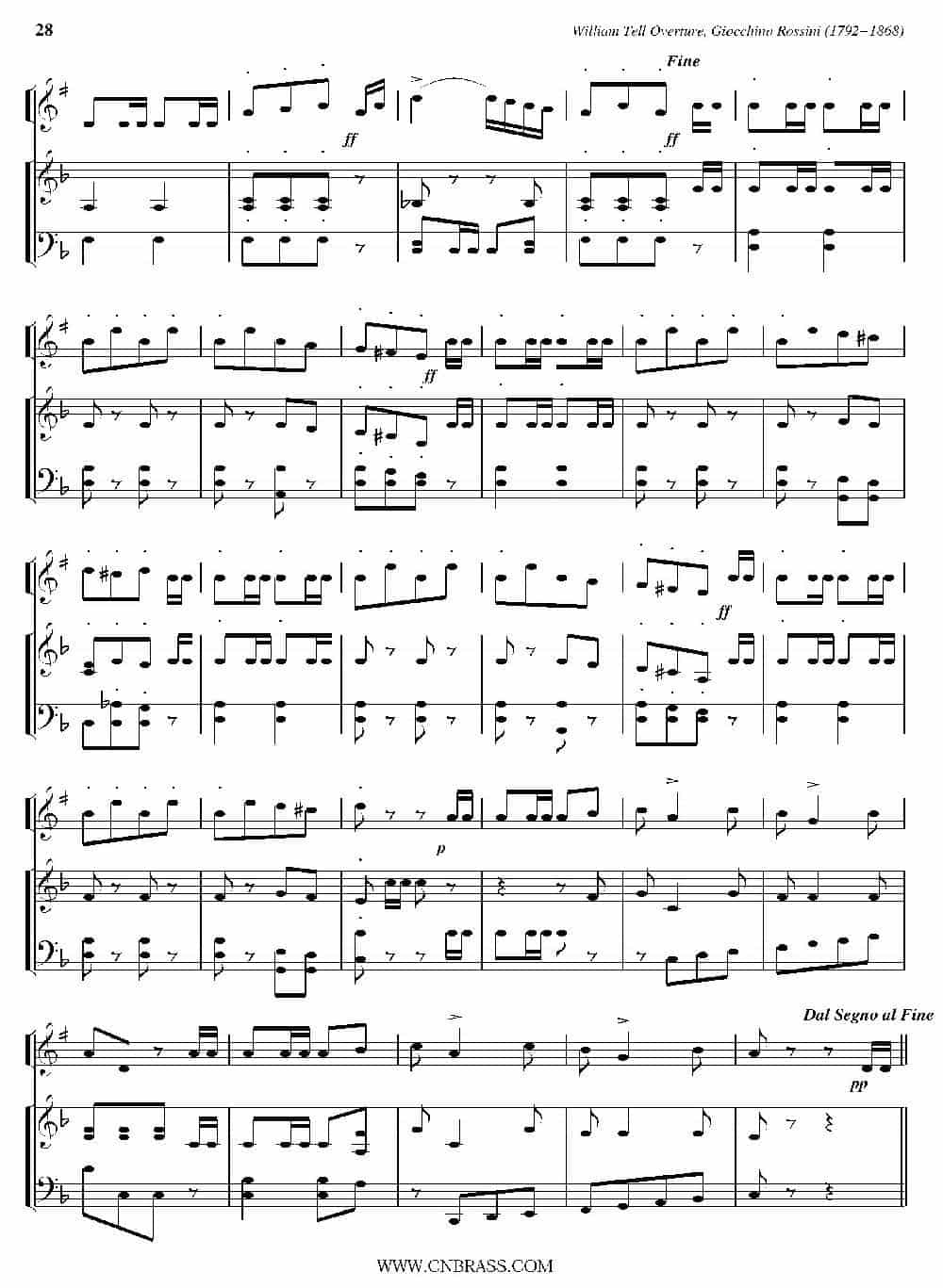 William Tell Overture（小号+钢琴伴奏） 铜管乐器谱_第2张