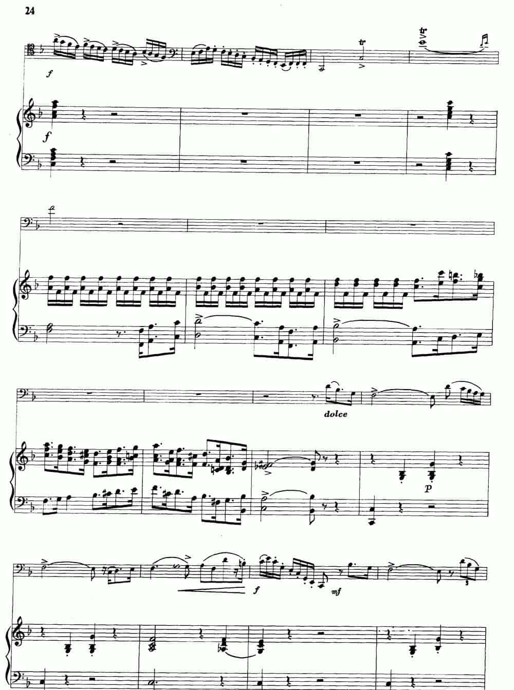 F大调协奏曲（大管+钢琴伴奏） 铜管乐器谱_第4张