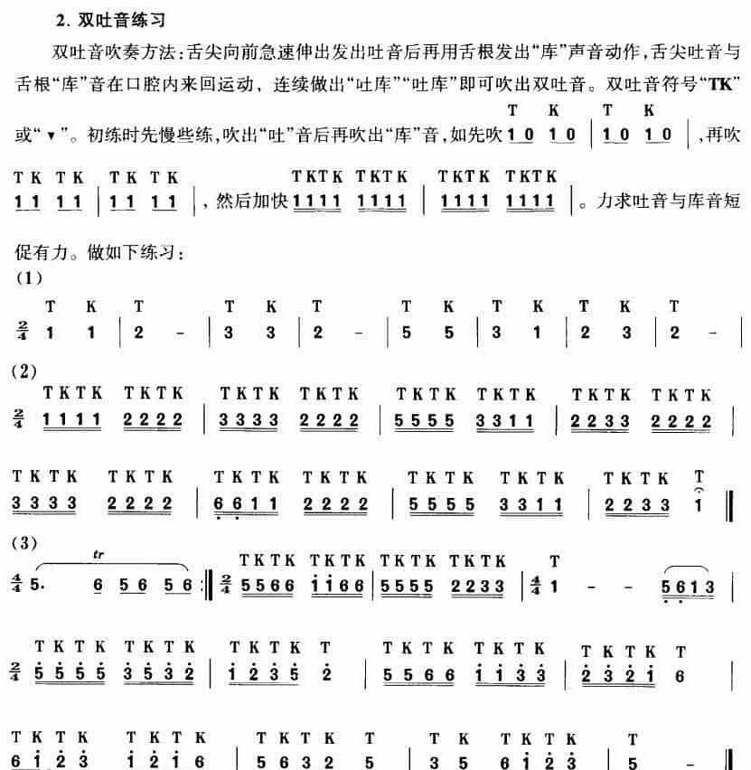 笛子吐音练习曲 笛箫乐谱_第2张