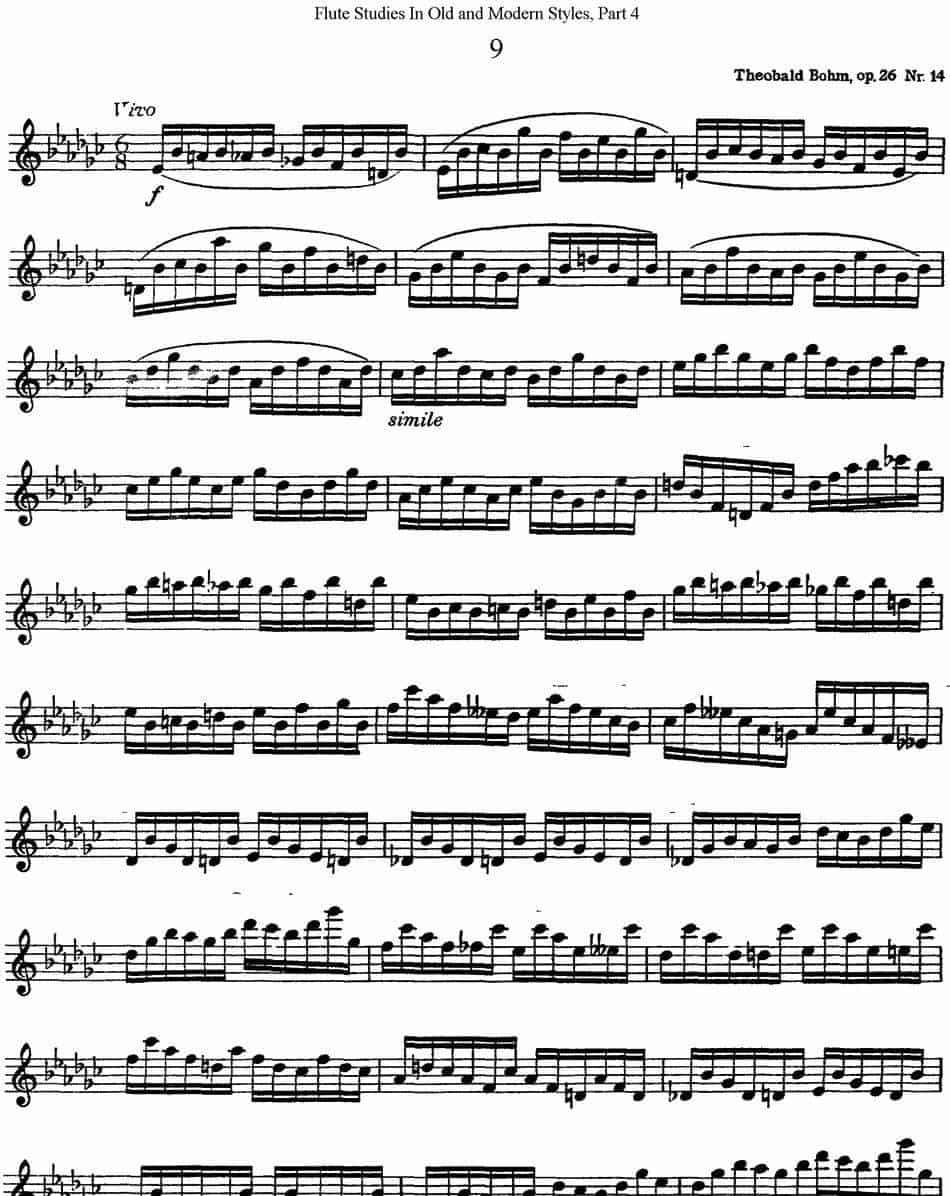 斯勒新老风格长笛练习重奏曲（第四部分）（NO.9） 长笛乐谱_第1张