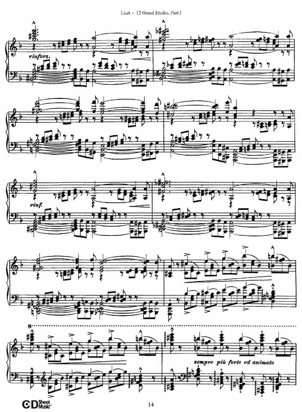 12 Grand Etudes S.137（12首华丽的练习曲·4） 钢琴乐谱_第2张