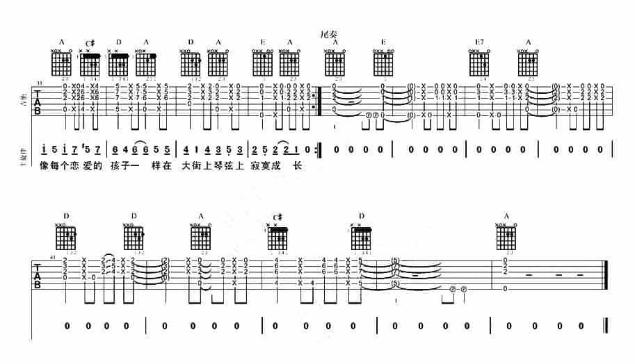 模范情书 吉他乐谱_第4张