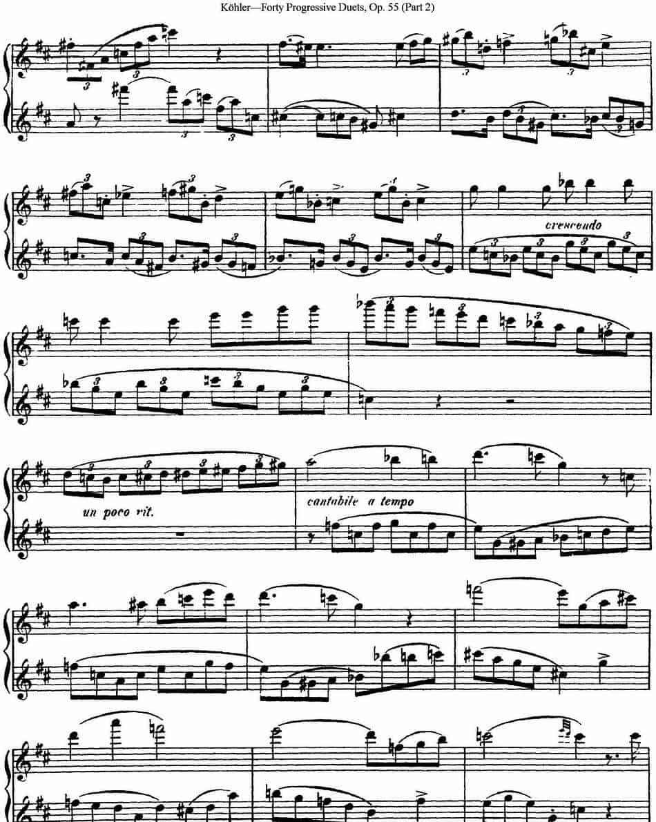 柯勒40首长笛提高练习曲OP.55（二重奏）（NO.13） 长笛乐谱_第8张
