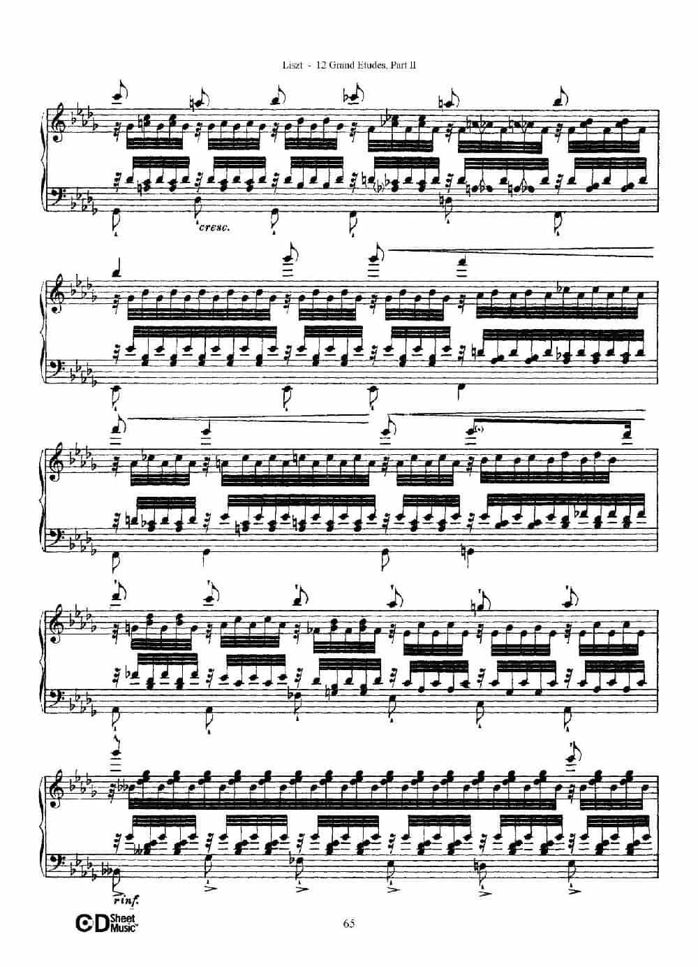 12 Grand Etudes S.137（12首华丽的练习曲·12） 钢琴乐谱_第4张