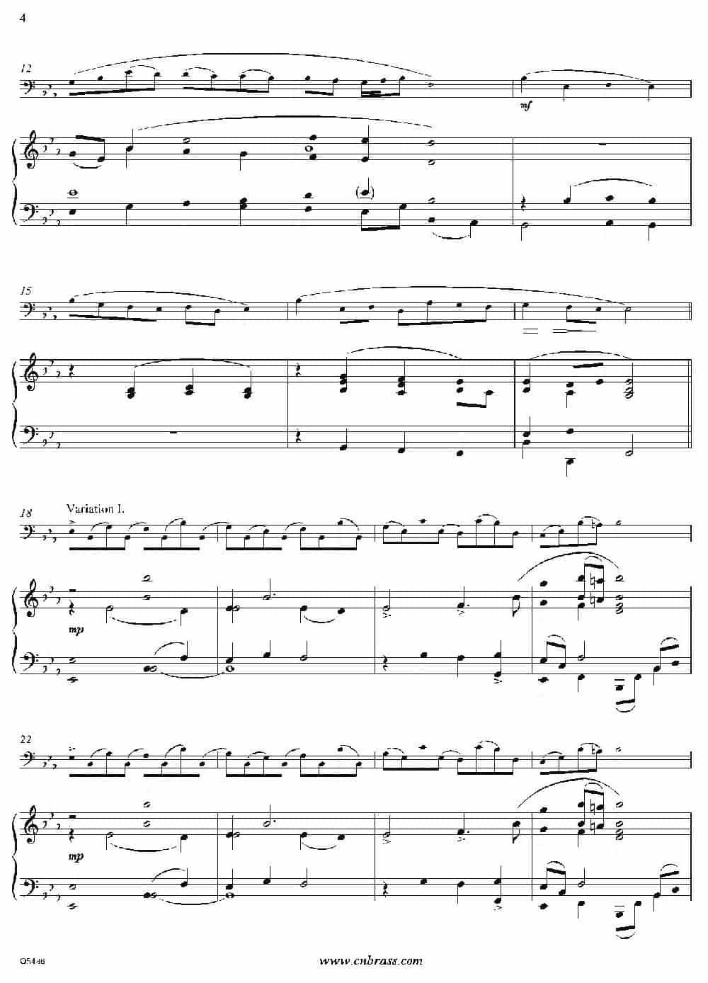The Harmonious Blacksmith（巴松+钢琴伴奏） 铜管乐器谱_第2张
