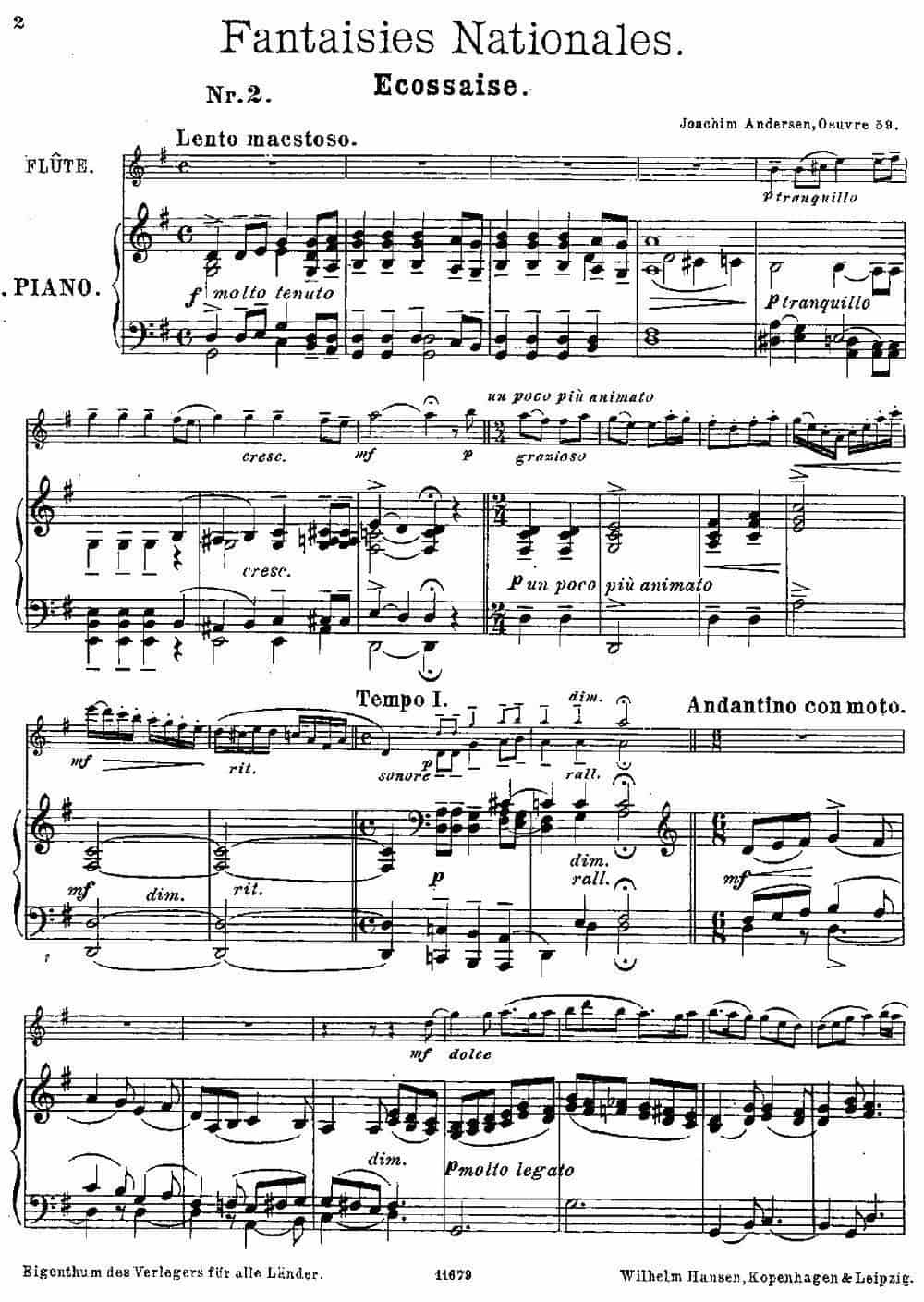 Fantaisies nationales. Ecossais. （Op.59 No.2）（长笛+钢琴伴奏） 长笛乐谱_第1张