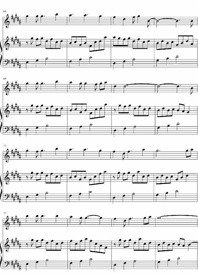 爱的供养（电视剧《宫》主题曲、长笛+钢琴） 长笛乐谱_第5张